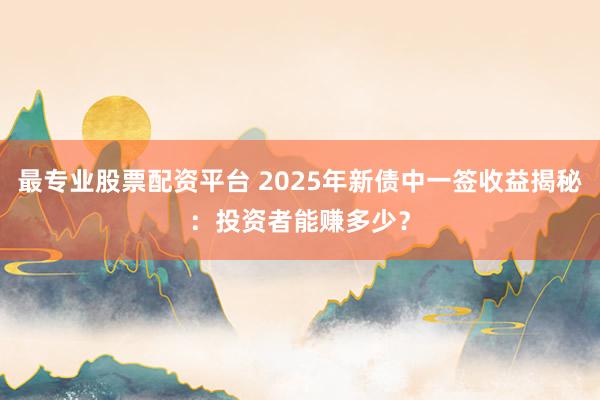 最专业股票配资平台 2025年新债中一签收益揭秘：投资者能赚多少？