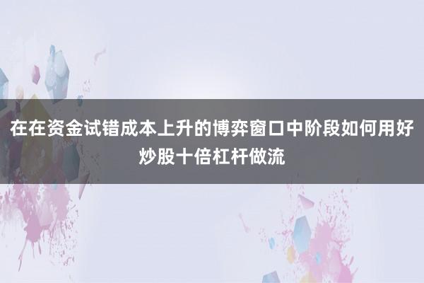 在在资金试错成本上升的博弈窗口中阶段如何用好炒股十倍杠杆做流