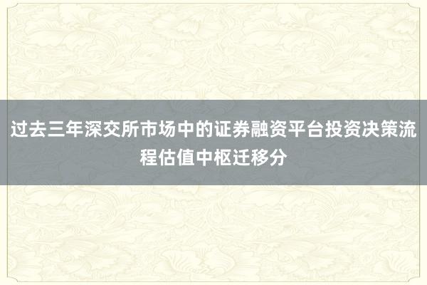 过去三年深交所市场中的证券融资平台投资决策流程估值中枢迁移分