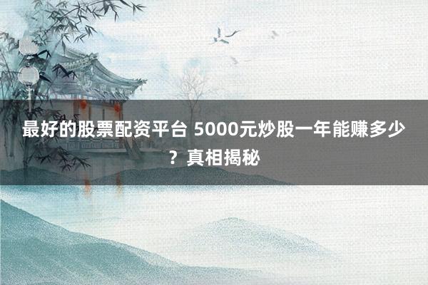 最好的股票配资平台 5000元炒股一年能赚多少？真相揭秘